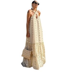 Cross Over 3D Flower Dress. Size M